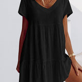 Robe ample décontractée à manches courtes