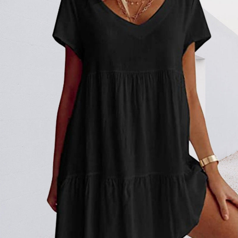 Robe ample décontractée à manches courtes