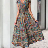 Robe élégante à imprimé vintage