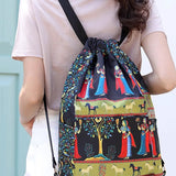 Sac à bandoulière avec cordon de serrage de style ethnique