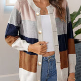 Cardigan colorblock pour kvinner