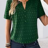 T-shirt avec col en V et bouton