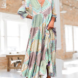 Robe à blocs de couleurs et manches 3/4