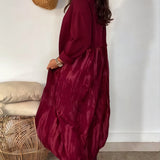 Robe Col Rond Imprimé Patchwork Irrégulier
