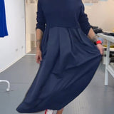 Robe longue décontractée de couleur unie