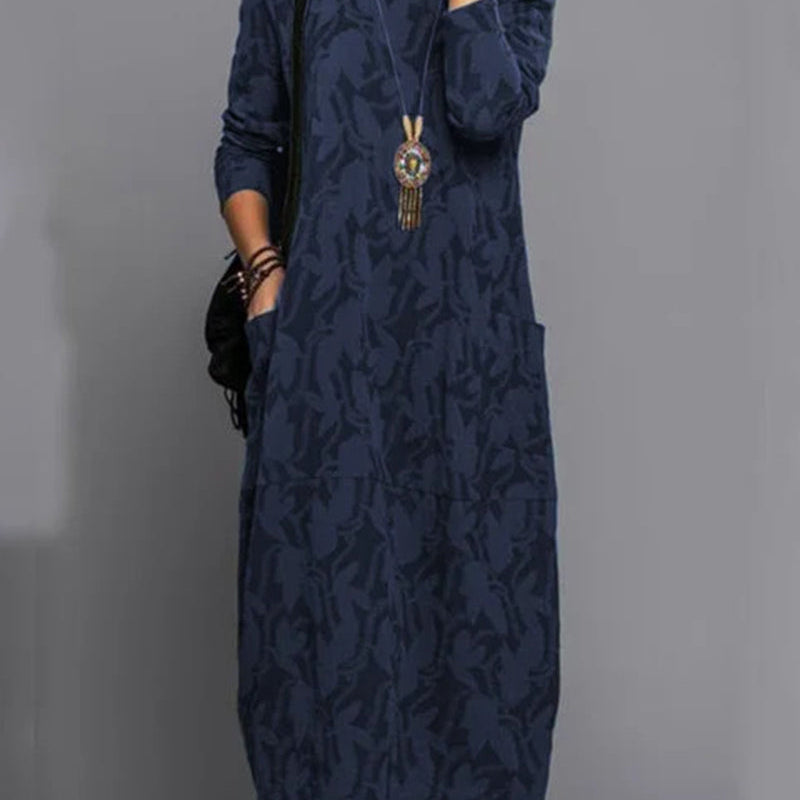 Robe imprimée avec poche et manches longues