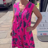 Robe Décolleté En V Sans Manches Imprimée