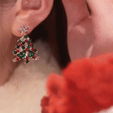 Boucles d'oreilles à tige en forme de sapin de noël