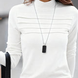 Haut Slim Fit Plissé Manches Longues