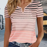 T-shirt décontracté rayé slim