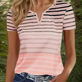 T-shirt décontracté rayé slim