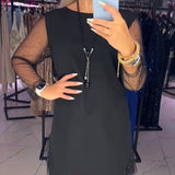 Robe Col Rond Mesh Transparent Couture