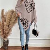 Pull Floral Large à Manches Gigot