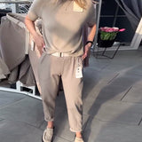 Pantalon Uni Décontracté Droit