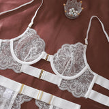 Sous-Vêtements Brodés Sexy Cinq Pièces