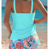 Tankini Sans Manches Débardeur Imprimé Shorts