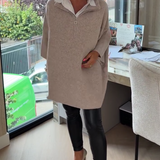 Pull Col Montant Demi-Zip Ample