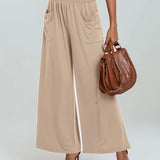 Pantalon Poche Taille Élastique Bootcut