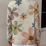 Pull À Col En V Avec Motif Ajouré