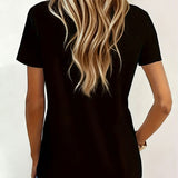 T-Shirt Col V Contraste Poche