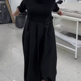 Robe longue décontractée de couleur unie