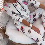 Ensemble deux pièces décontracté à imprimé floral