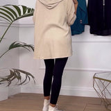 Manteau décontracté à capuche de couleur unie avec fermeture éclair