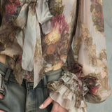 Blouse Imprimé Lotus Élégant