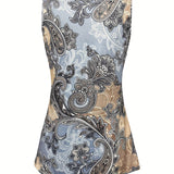 Débardeur Large Col Paisley Imprimé