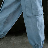 Pantalon Décontracté Cordon Poches Cargo