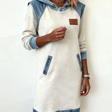 Robe À Capuche Avec Empiècements Contrastés