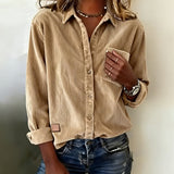 Chemise Tendance Velours Côtelé Revers