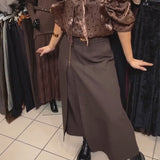 Jupe-Pantalon Élégant Design À Fermeture Éclair Décontracté