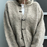 Cardigan uni à simple boutonnage