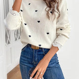 Pull décontracté à la mode en forme de cœur