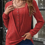 Pull Faux Deux-Pièces Tricoté