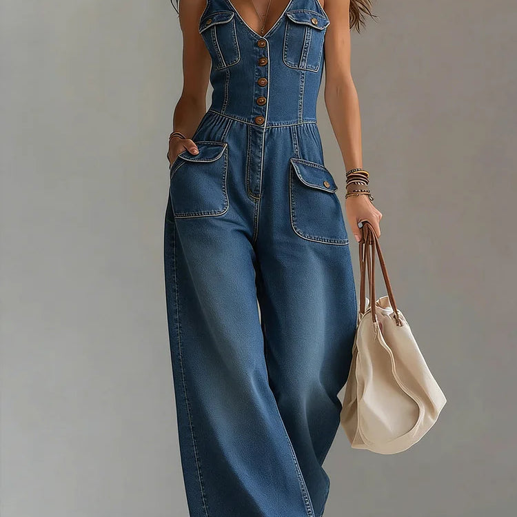 Octavie | Combinaison en denim ample