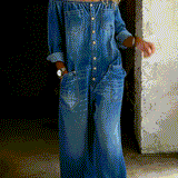 Sidonie | Combinaison denim épaules dénudées