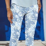 Pantalon Stretch Casual Imprimé Court