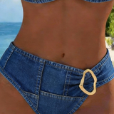 Bikini Porte-Jarretelles Boucle Métallique Deux-Pièces