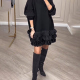 Robe élégante avec pétales patchwork