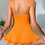 Robe Sexy Dentelle À Décorations De Nœuds Lingerie