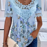 T-Shirt À Imprimé Fleuri Mode Manche Courte