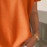 T-shirt Boutonné Col V Décontracté