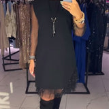 Robe Col Rond Mesh Transparent Couture