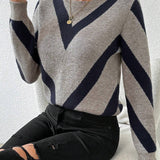 Pull Avec Caractéristiques Imprimé Géométrique Et Col Rond
