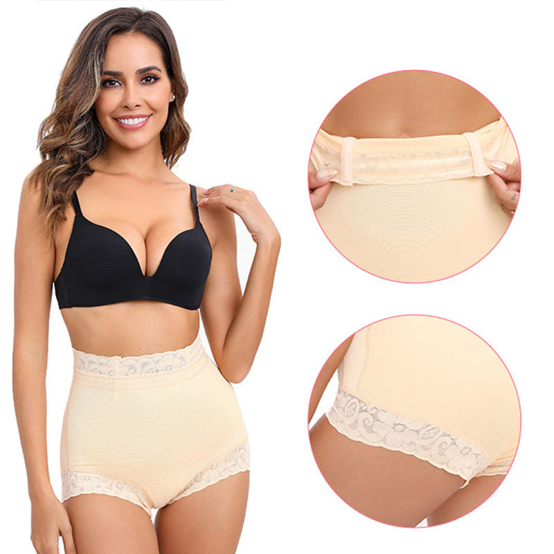 Culotte courte en dentelle avec effet gainant pour le ventre