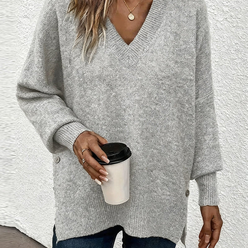 Pull Manche Lanterne Encolure En V