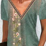 Robe à imprimé floral et manches courtes