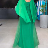Robe longue à col rond et ligne A